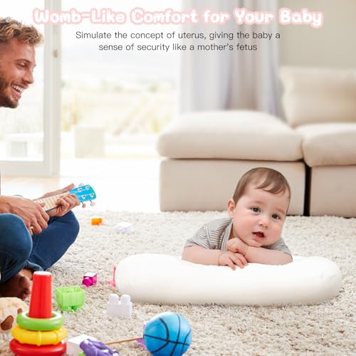 Image of Baby Lounger for Newborn, Bionic Design Baby Lounger, Soft Organic Cotton Breathable Lounger for Infants 0-24 Months (White)