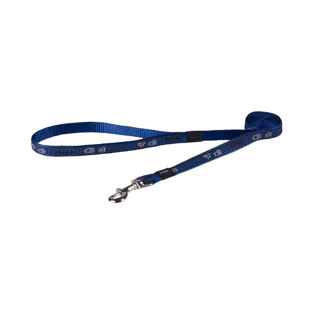 Rogz Fancy Dress Dog Lead Navy Paw Small 1.8m