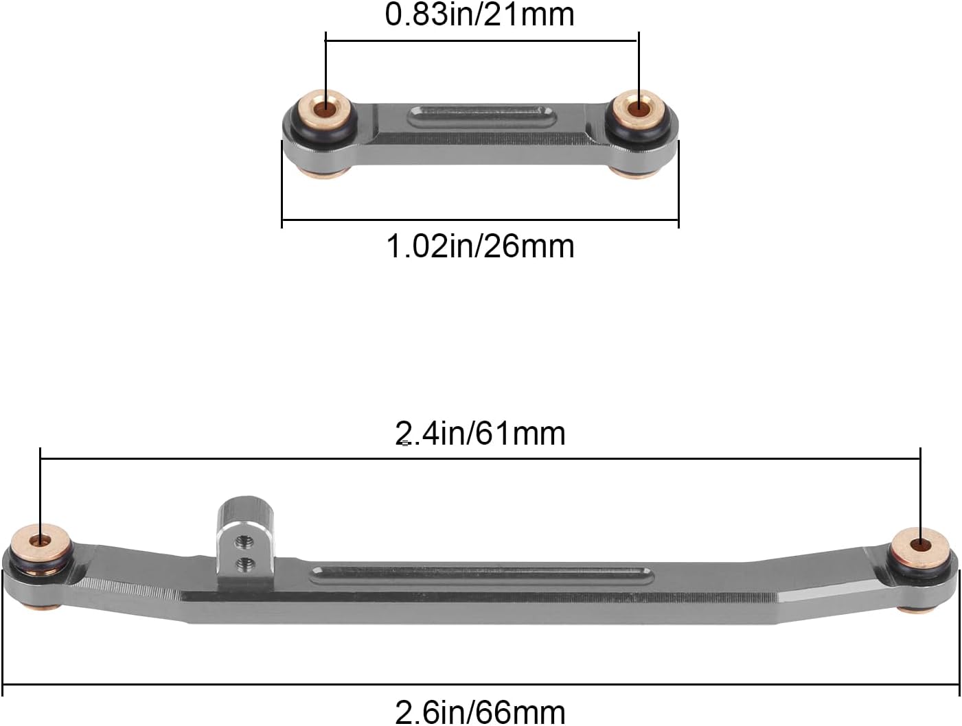 Aluminum Steering Rod Tie Links Set High Tightening Linkage for 1/24 RC Crawler Axial SCX24 Gladiator Deadbolt C10 Bronco B17 Upgrades