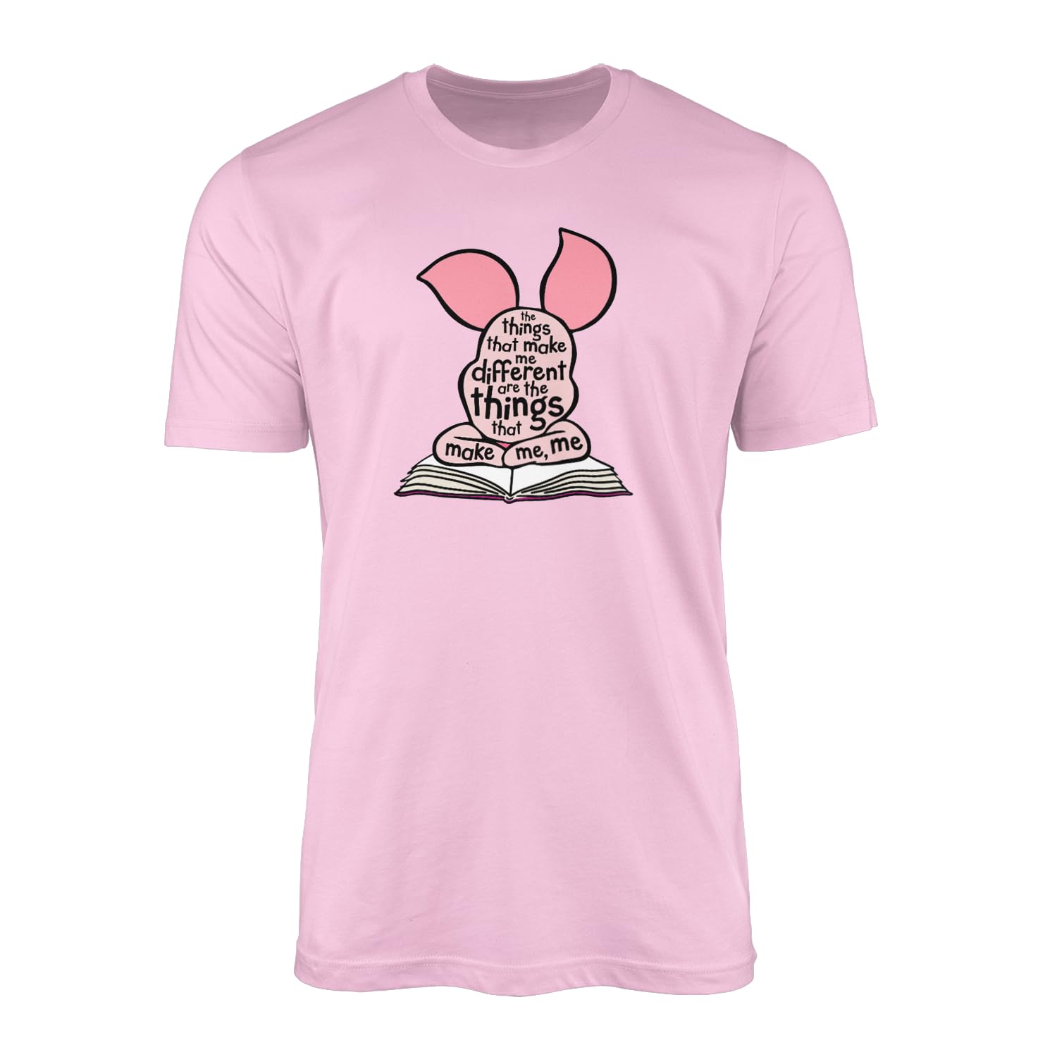 Willow Gifts The Things That Make Me Different... T-Shirt Top Tee - World Book Day Reading is Power Pig Piglet Cute Book Kids Novel Quote Read Books Comfortable Gift Present (2XL, Light Pink)