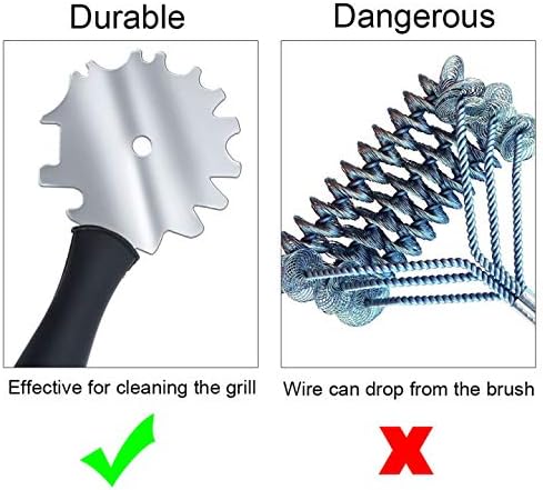 Miniatura 4 de Rascador de parrilla de acero inoxidable para parrilla, raspador más seguro que el cepillo de alambre pesado, cepillo limpiador de parrilla con