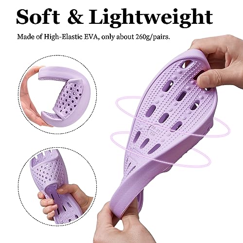 Image of Aoowoll Mens Shower Shoes With Holes Dry Quickly Bath Slippers Womens Non Slip Indoor Home Bedroom Pool Spa Guest College Dorm