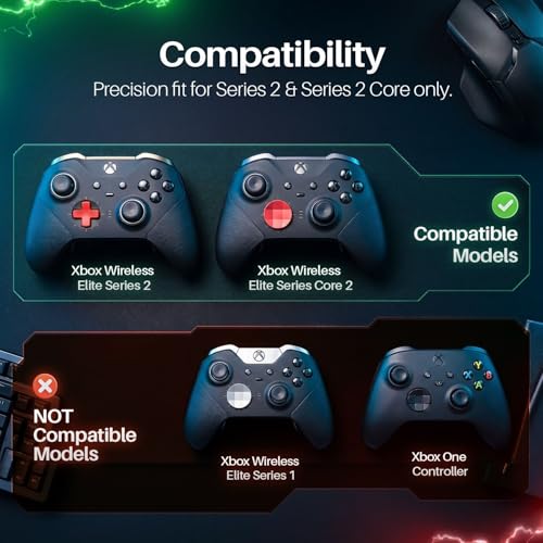 Image of TNP for Elite Controller Paddles Compatible with Xbox Elite Series 1, 2 & Core Controller - 5 in 1 Accessories Replacement Metal Stainless Steel Paddles Trigger & D-Pad Parts, Red