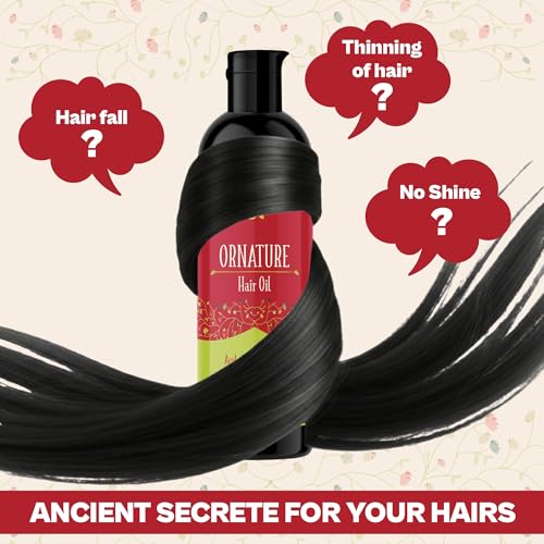 Image of Ornature Herbal Hair Oil for Hair Growth & Hair Fall Control | Ayurvedic Formula for Scalp Nourishment | Enriched with Natural Herbal Ingredients | Promotes Stronger, Healthier & Shinier Hair | Suitable for Men & Women | All Hair Types