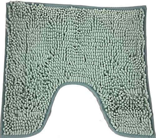 Sansar Soft Shaggy Chenille Toilet Pedestal Mat Non-Slip (Charcoal Grey, 52x45cm Toilet Pedestal (2 Pack))