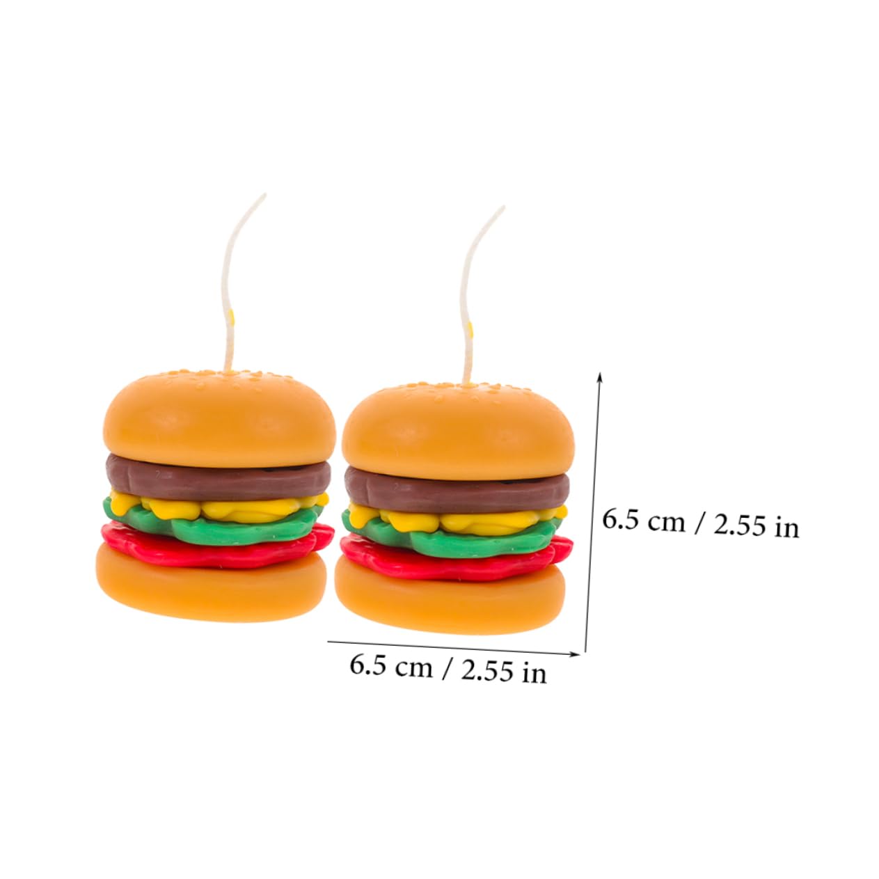 Velas de Naranja 2 Hamburguesa Piezas Cera Aromáticas | Ambiente Festivo, Decoración de Escritorio, Obsequio para Amigas y Novias