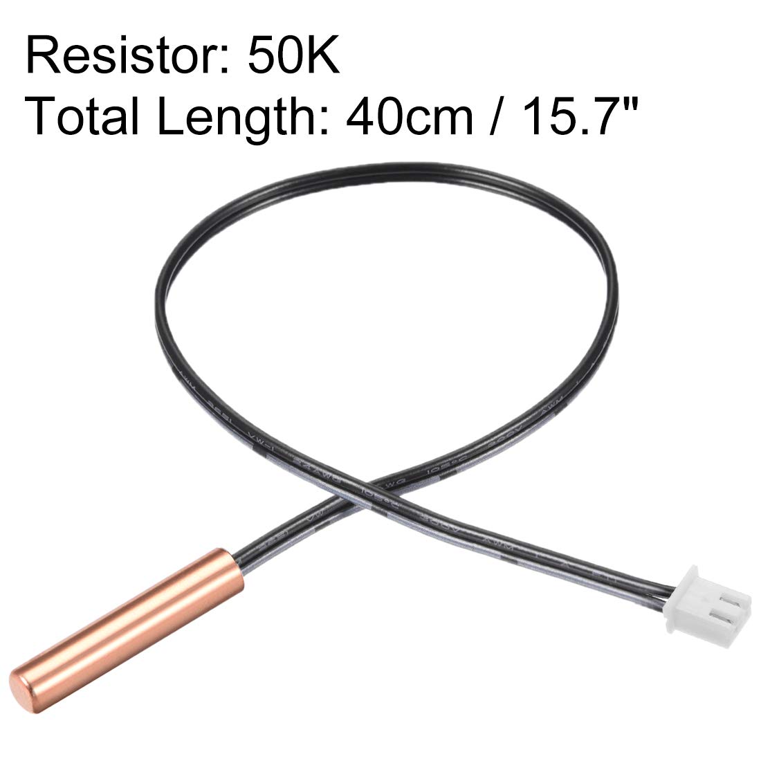 Sourcing Map 1 Pcs 50K NTC Thermal Sensor Probe,Copper Sensitive Temperature Sensor Probe 14 Inch Digital Thermometer Extension Cable Temp Sensor For Electrical Appliances