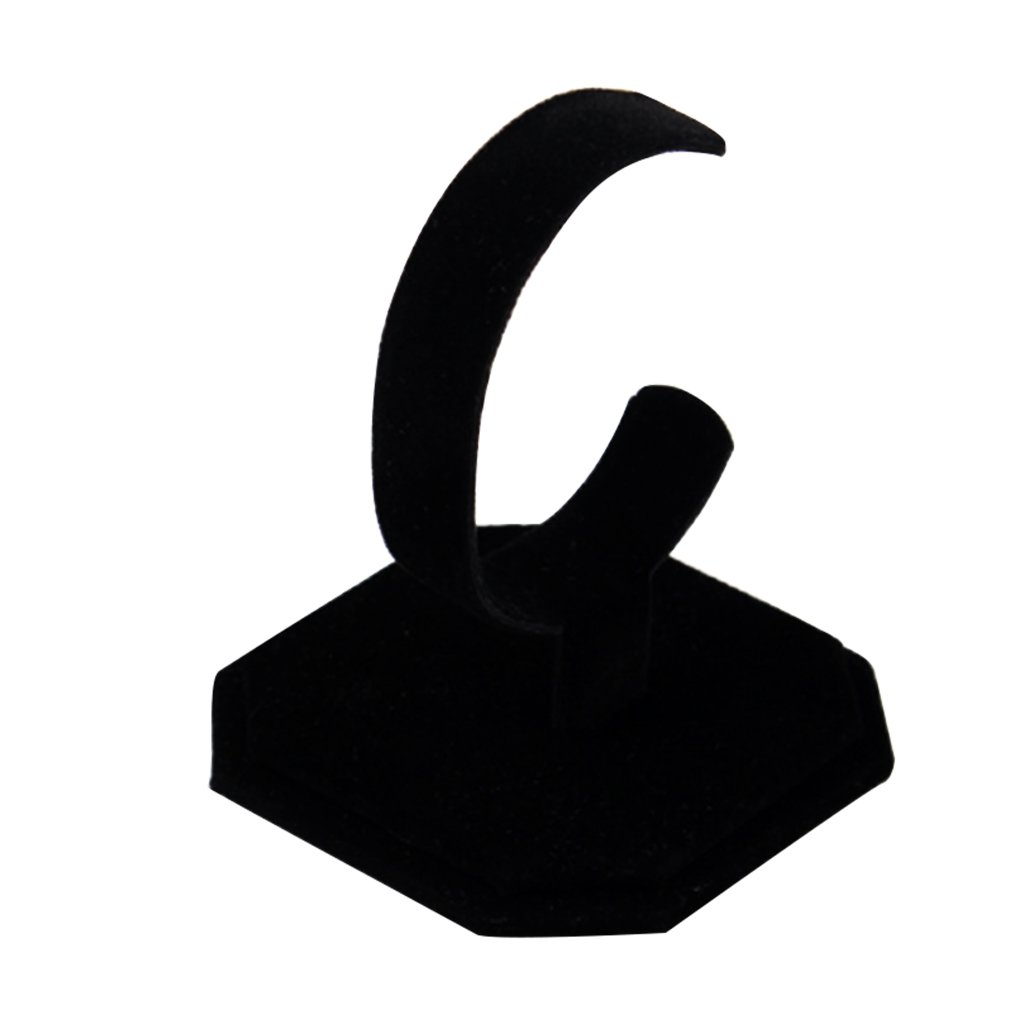 Pleayietoopiatiey Black Velvet C-Type Jewelry Bracelet Bangle Watch Display Rack Stand Holder
