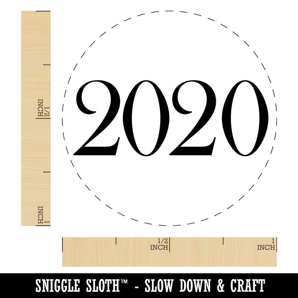 2020 Old Timey Font Rubber Stamp for Stamping Crafting Planners - 1 Inch Medium