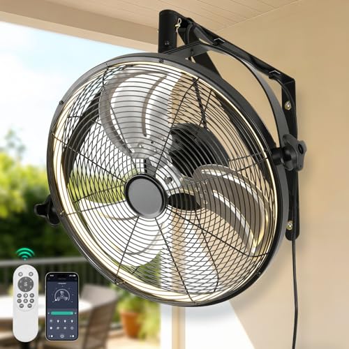 20-Inch Wall Mount Fan with Lights and Adjustable Tilt