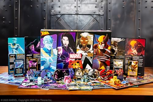 USAopoly | Dice Throne Marvel X-Men Box 1 | Dice Game, Compatible With Dice Throne System, Includes Iceman Psylocke Storm And Wolverine Heroes, Premium Components | 2 Players | 20 To 40 Minutes