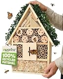 zooprinz Insektenhotel XXL aus Holz 39 cm mit Efeu-Dach