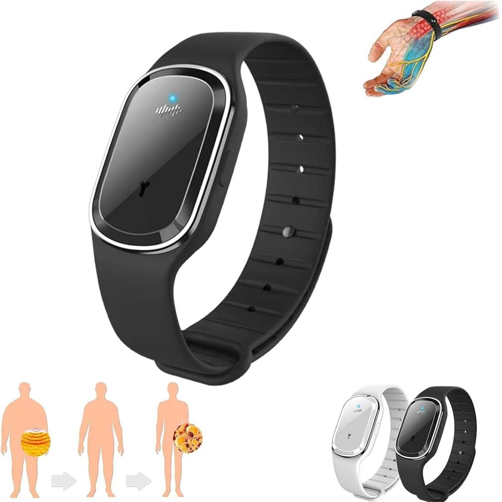 GFOUK Ultrasonic Wristband,2024 New GFOUK Wristband,Ultrasonic Body Shape Wristband,New Smart Ultrasonic Bracelet Electronic Wristband,Lymphatic Drainage for Men and Women (Black)
