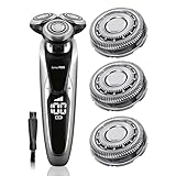 3-Pack SH90 Replacement Head Compatible with Philips Norelco Series 9000(S9xxx) /8000(S8xxx), New Upgraded SH90 Compatibility Double Blades Fits for Norelco 9000 Replacement Heads