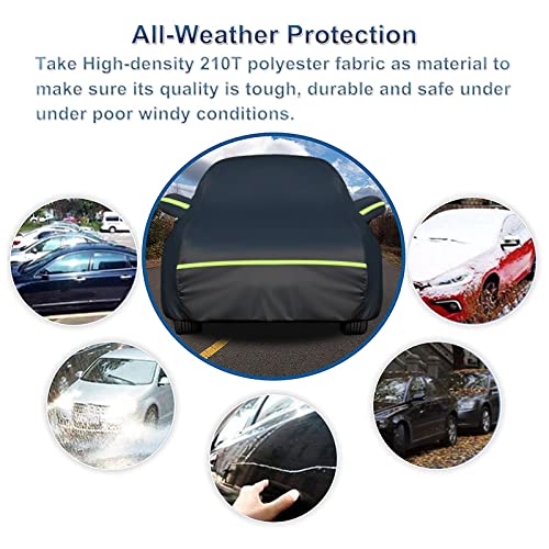 Image of SUV for Nissan Rogue 2008-2025 Full Car Cover Waterproof All Weather | Outdoor Car Covers with Zipper and Soft Cotton Lining Windproof Heavy Duty Protection Compatible with Nissan Rogue SUV