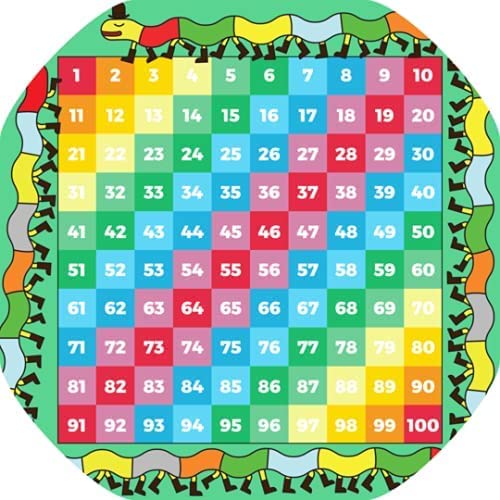 1-100 Number Grid Centipede Vinyl Tuff Tray Insert - 60 x 60 cm - Ideal for Mini Tuff Spot Tuff Tray - Tuff Tray NOT Included - Image 2