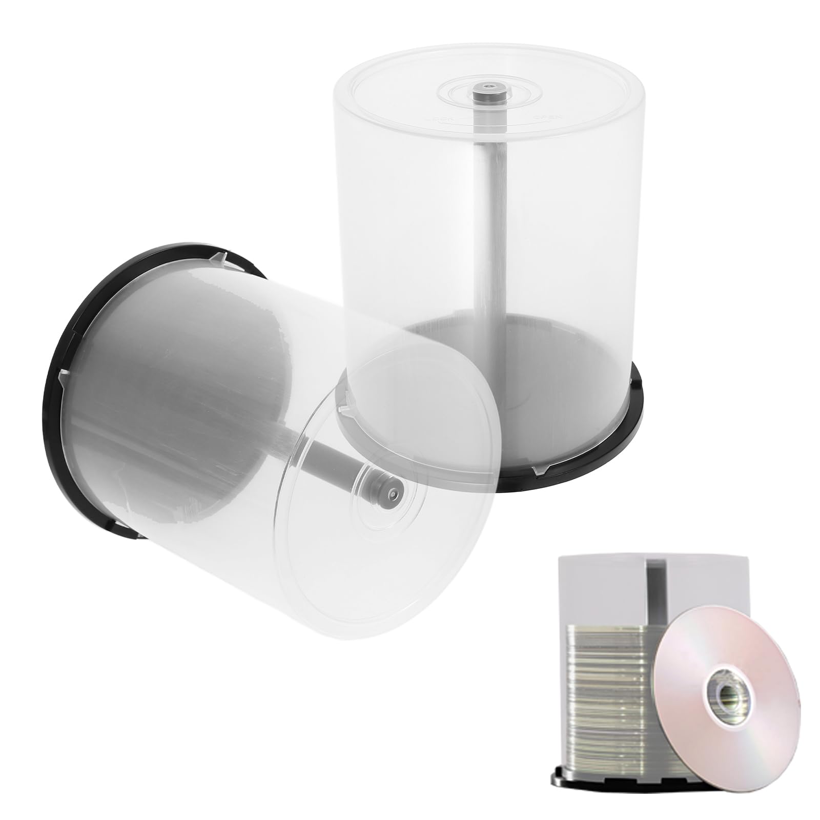 Amazon.com: Ciieeo Clear Plastic Cd Dvd Storage Spindle 4 Pack