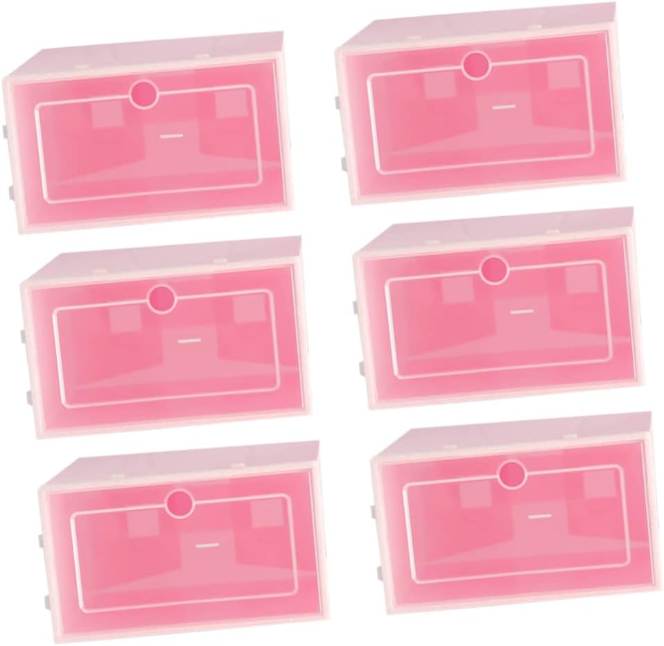 Cabilock 6pcs Shoes Storage Box Shoes Storage Bin Container Stackable Racks Box for Closet Entryway under Clothing Rack Bed Cabinet