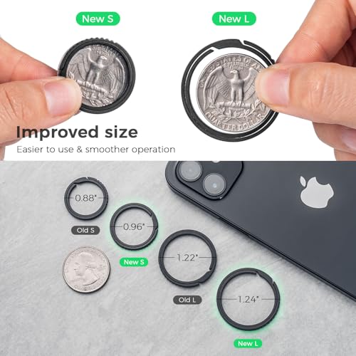 Image of FEGVE Small Titanium Key Chain Rings, Side Push Keychain Ring, Rustproof | Side Push Easy Open, Gr5 titanium alloy, Ultra-light, Corrosion-proof, Anti-deform, for House Car Work Keys