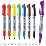 Cgerma Ultra Fine Point Permanent Marker Bulk, 8 Assorted Colors 0.4mm Fine Tip Permanent Markers set，Thin Tip Works on Paper, Glass, Ceramic, Plastic, Wood, Rock, Metal for Kids and Adult