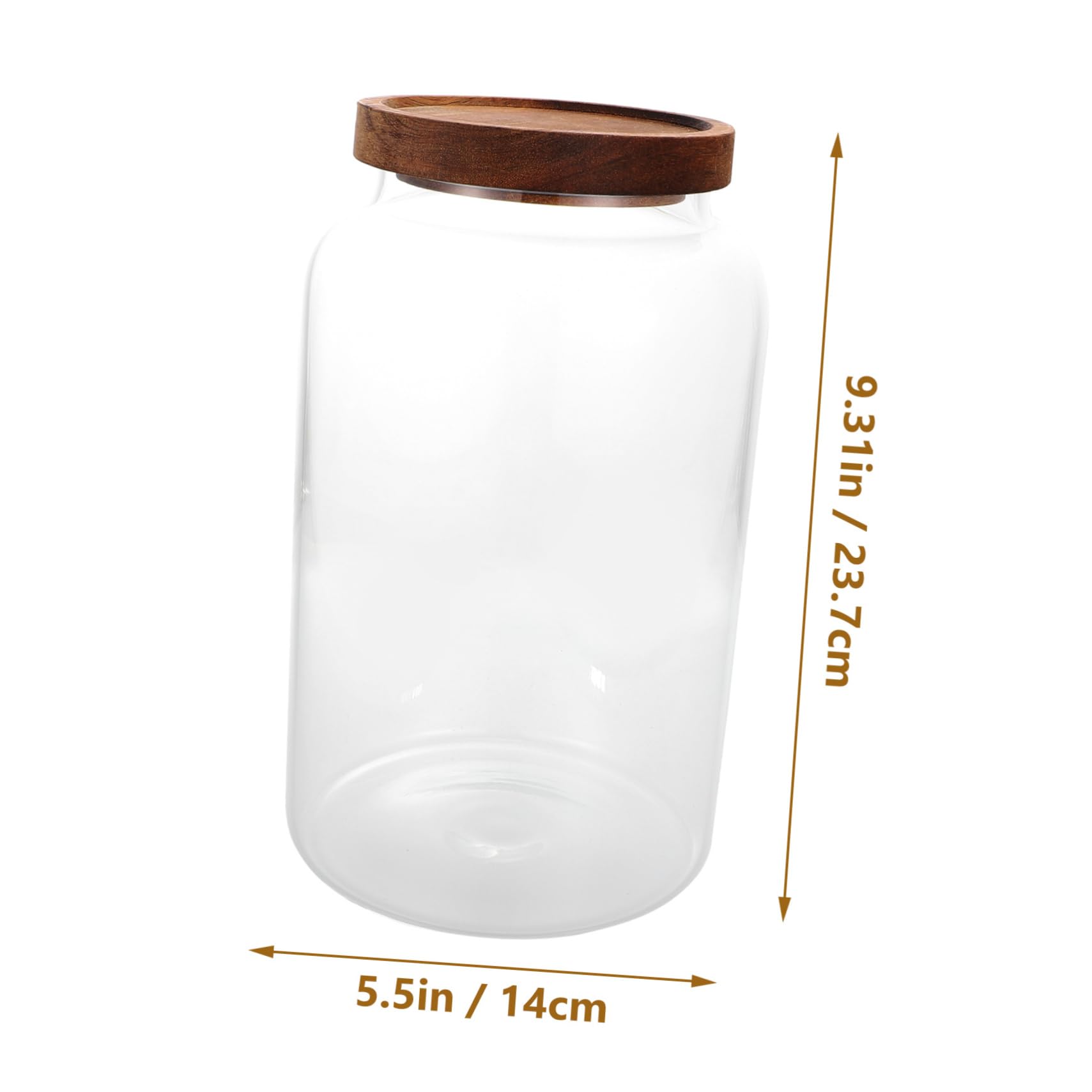 Luftdichtes Vorratsglas aus Glas mit Holzdeckel 2, 8l für Lebensmittel | Flacher Boden, zur Aufbewahrung von Tee und Getreide, Schützt vor Feuchtigkeit