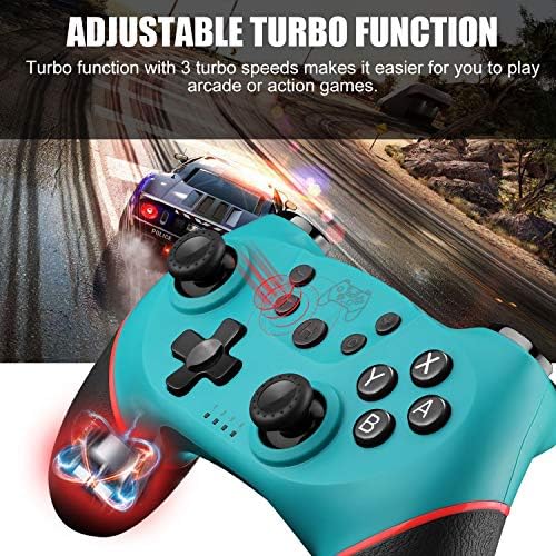 Diswoe Wireless Pro Controller for Nintendo Switch, Bluetooth Switch Pro Controller Switch Gamepad Joystick with Rechargeable Battery, Double Shock, 6-Axis Gyro, Turbo for Nintendo Switch