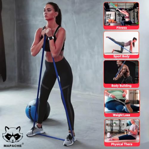 Image of Mapache Natural Rubber Heavy Resistance Band for Workout Set Exercise&Stretching Pull Up Bands for Home Exercise Gym Loop Bands Toning Bands Resistance (40-60Kg - Geen)