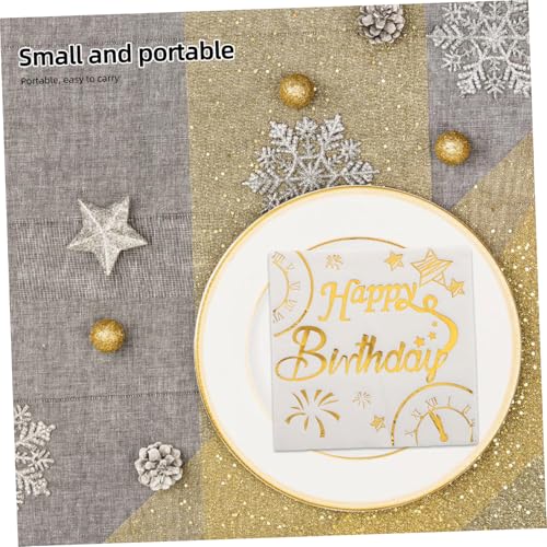 Servilletas para cumpleaños elegantes con sofisticado foil dorado para tus fiestas 8