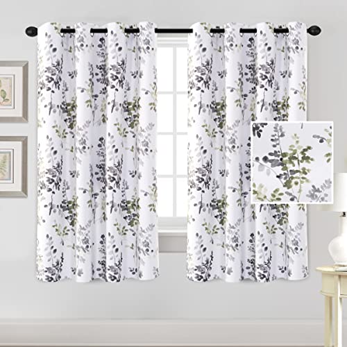 H.Versailtex PART-P2HVSS-GREYSAGE-5263 Floral Curtains For Living Room Darkening 63 Inch Long Bedroom Curtains Thermal Insulated Curtains Grommet Top Window Curtains, 2 Panels, Vintage Classical Floral Printing Grey And Sage thumb #1