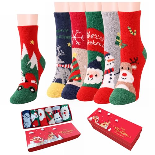 Women Crew | 4 Pairs Smiley Face Print Red Heart Preppy Design Fruit Graphic Cute Girls Cotton Socks | US 6-8