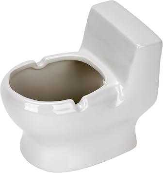 Ceramic Toilet Shaped Pen Holder - Funny and Functional Desk Organizer 1 PCS White