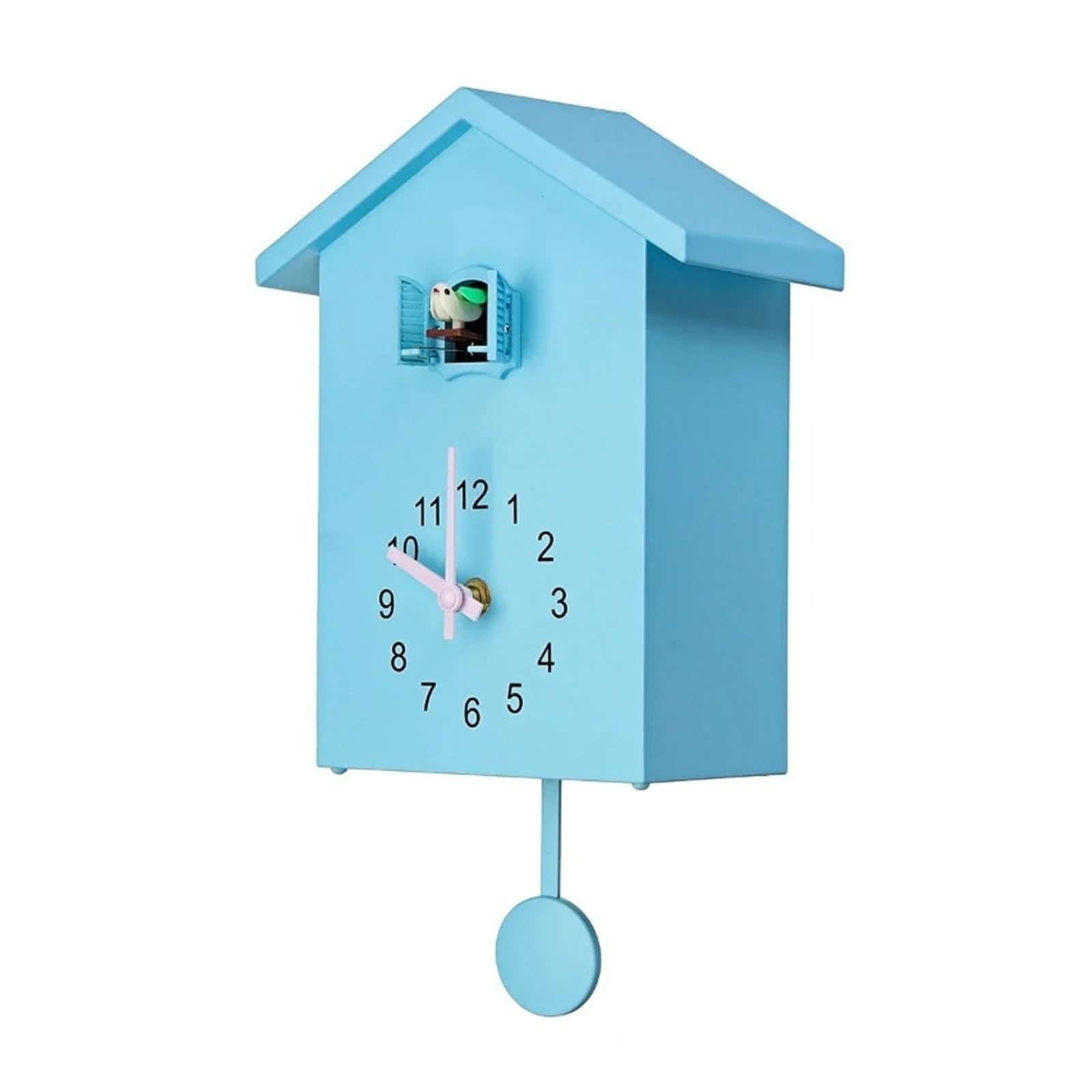 GOXQIT 1PC Bird Cuckoo Quartz Wall Clock Home Living Room Horologe Clocks Timer Office Decoration Hanging Watch For Living Room(Blue)