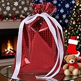 Bolsas de embalaje de Navidad - Bolsa de regalo para joyas Juego de 8 | Relleno de regalo reutilizable para fiestas, joyas, aperitivos, familia, amigos, niños