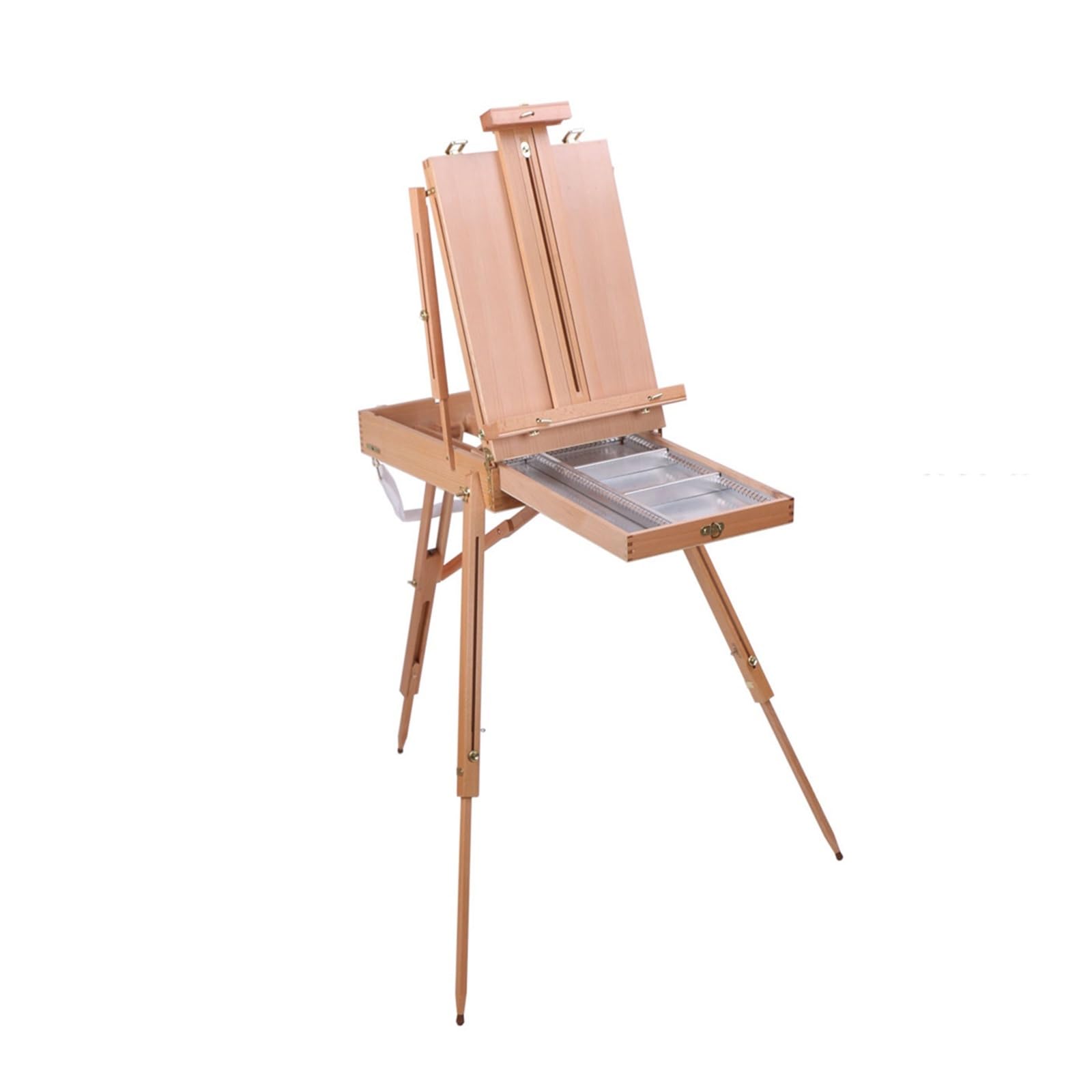 HADECOLL Triangle Easel Painting Toolbox Solid Wood Art Supplies Box Beech
