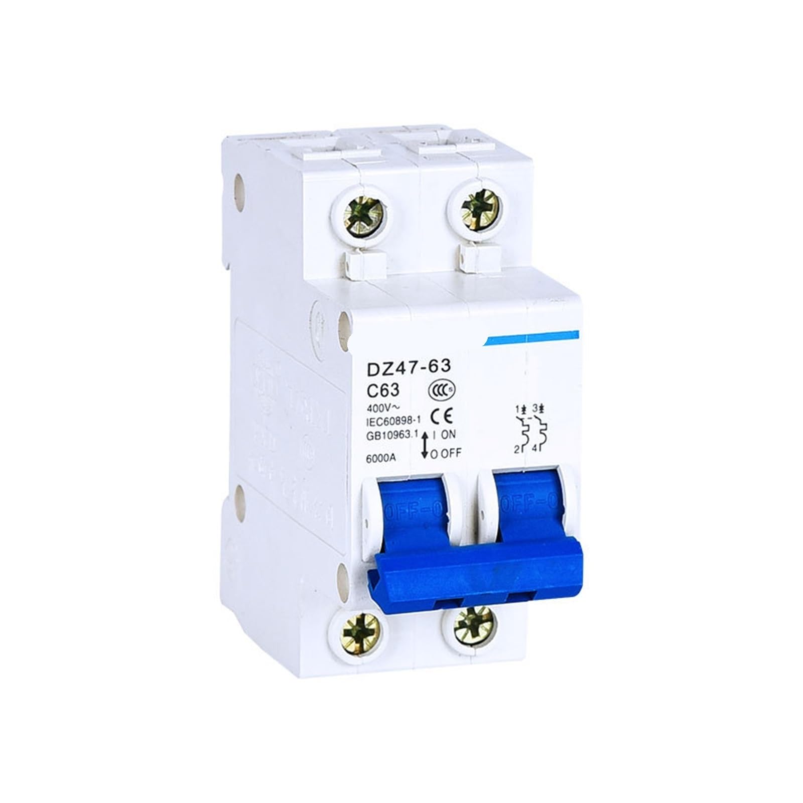 Interrupteur protection DZ47-63 2P 20A boîtier distribution électrique éclairage maison