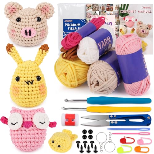 XSEINO Crochet Kit for Beginners - Crochet Start...