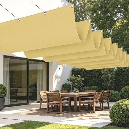 Toile d'ombrages protection UV imperméable grand format 700x340 cm pour patio