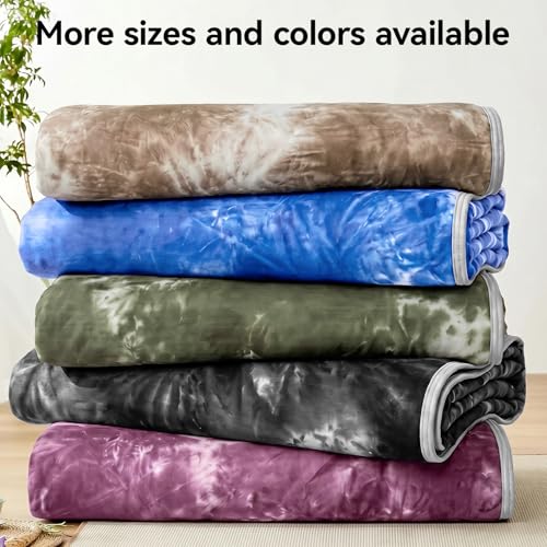 Image of Guohaoi Cooling Throw Blanket for Hot Sleepers, Queen Size 80''x90'' Lightweight Breathable Summer Bed Blanket for Couch, Arc-Chill Q-Max >0.5 Cool Fiber,Lightweight Tie Dye Blanket Black