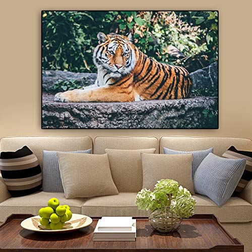 Rahmenlose Malerei Poster Wandkunst Tier Tiger Leinwand Malerei Wohnzimmer Wohnkultur WandbildZGQ6548 60X90cm