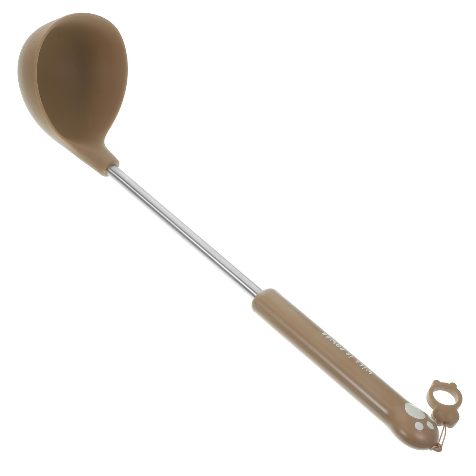 Amosfun 3 Pz Set Di Utensili Da Cucina in Silicone Cucchiaio Da Minestra Cinese Mestoli Da Minestra Per Servire Spatola Per Friggere Tornitore Da Cucina Acciaio Inossidabile