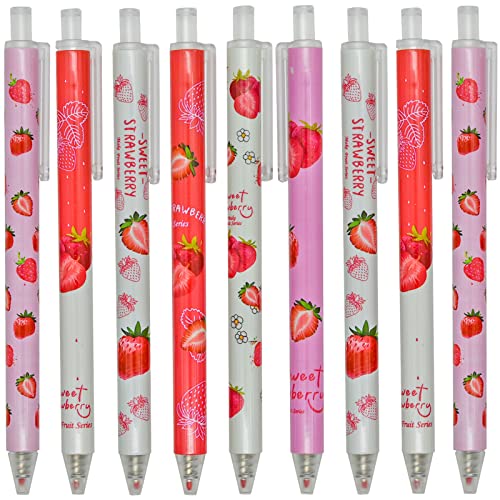 Maydahui 12PCS Stylos Gel Fraise Mignons Rétractables