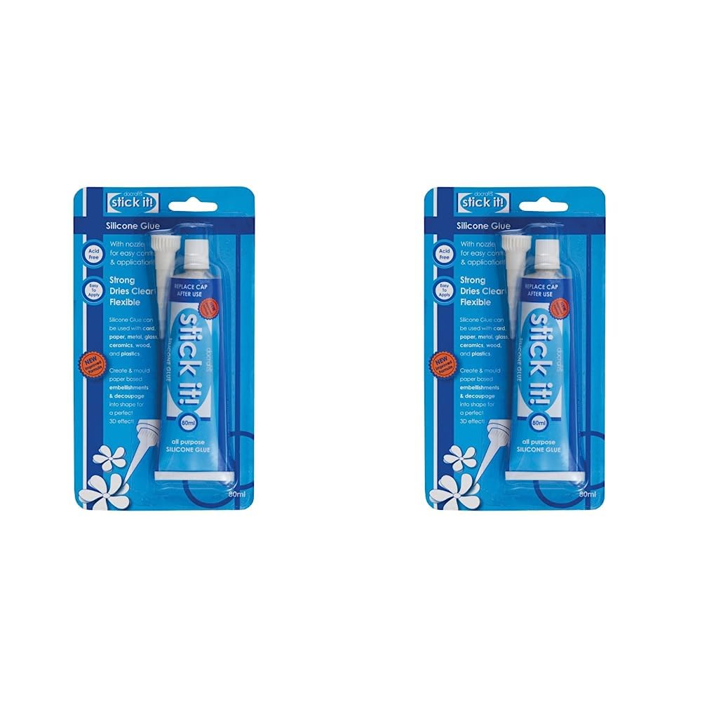 Stick it 80 ml Silicone Glue Tube, Transparent, packaging may vary (Pack of 2)