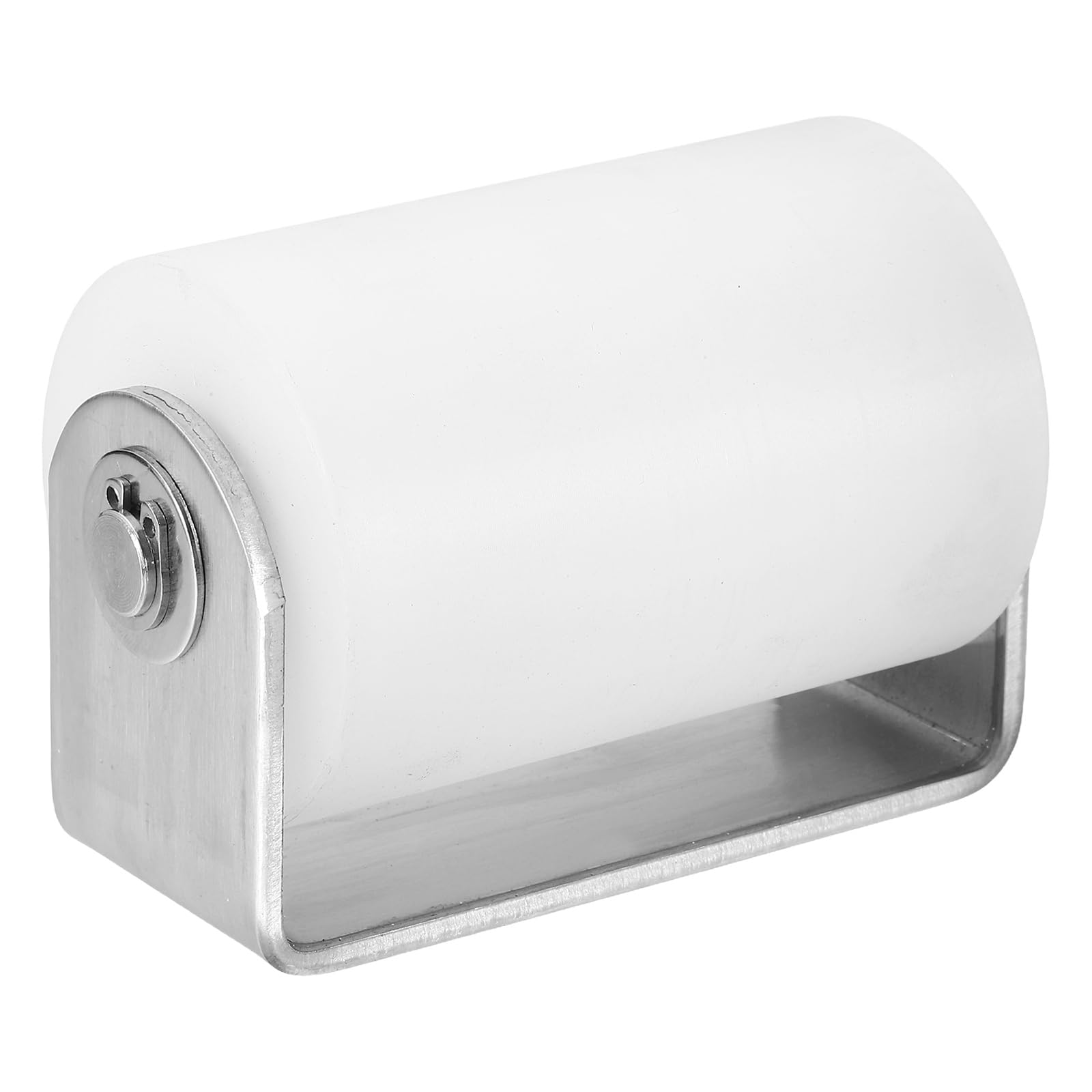 sourcing map Slide Gate Guide Roller, 80mm Nylon Sliding Gate Guider with C Post Welded Bracket, Ball Bearing Side Roller Assembly for Sliding Door 55mm Dia, White