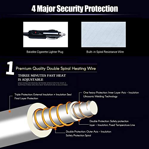 RuleaxAsi Almofada de assento aquecido para carro 12V Assento de carro Capa do aquecedor de inverno