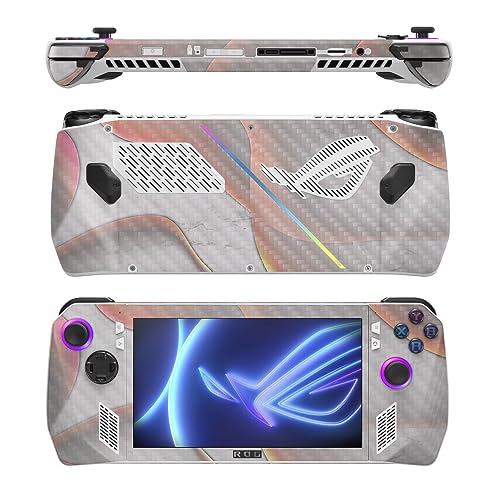 Image of MightySkins Carbon Fiber Skin Compatible with Asus ROG Ally - Bubble Marble | Protective, Durable Textured Carbon Fiber Finish | Easy to Apply