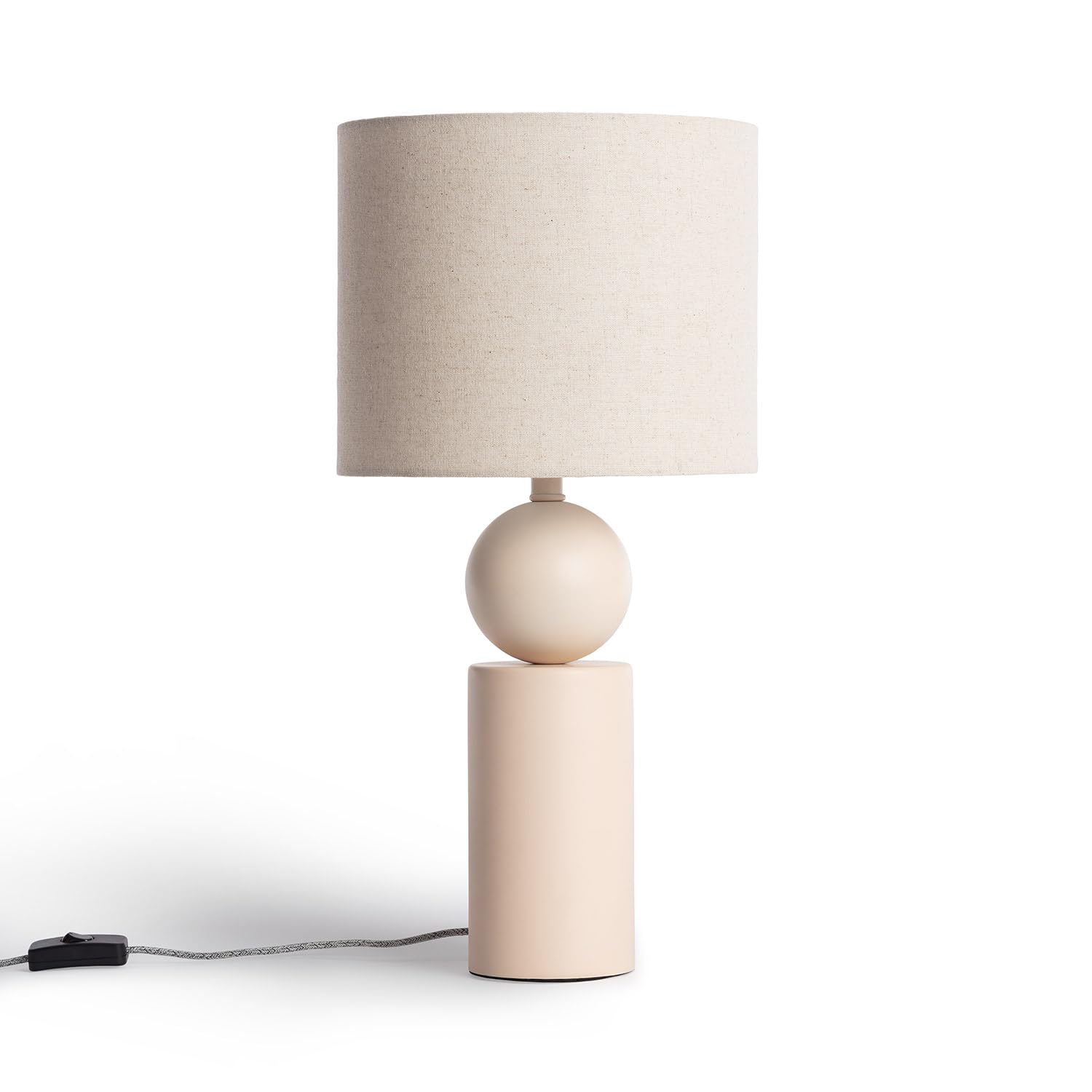 LEDKIA LIGHTING Lampe à Poser Céramique et Tissu Rahma Beige