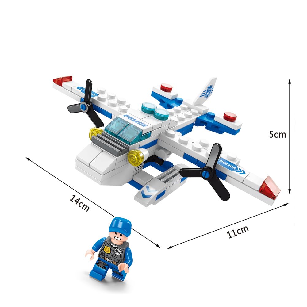Sky Police Airplane Building Blocks Toy, 137 PCS STEM Construction Set, 7-in-1 Transformable Model Kit for Kids Ages 6-12 - Image 3