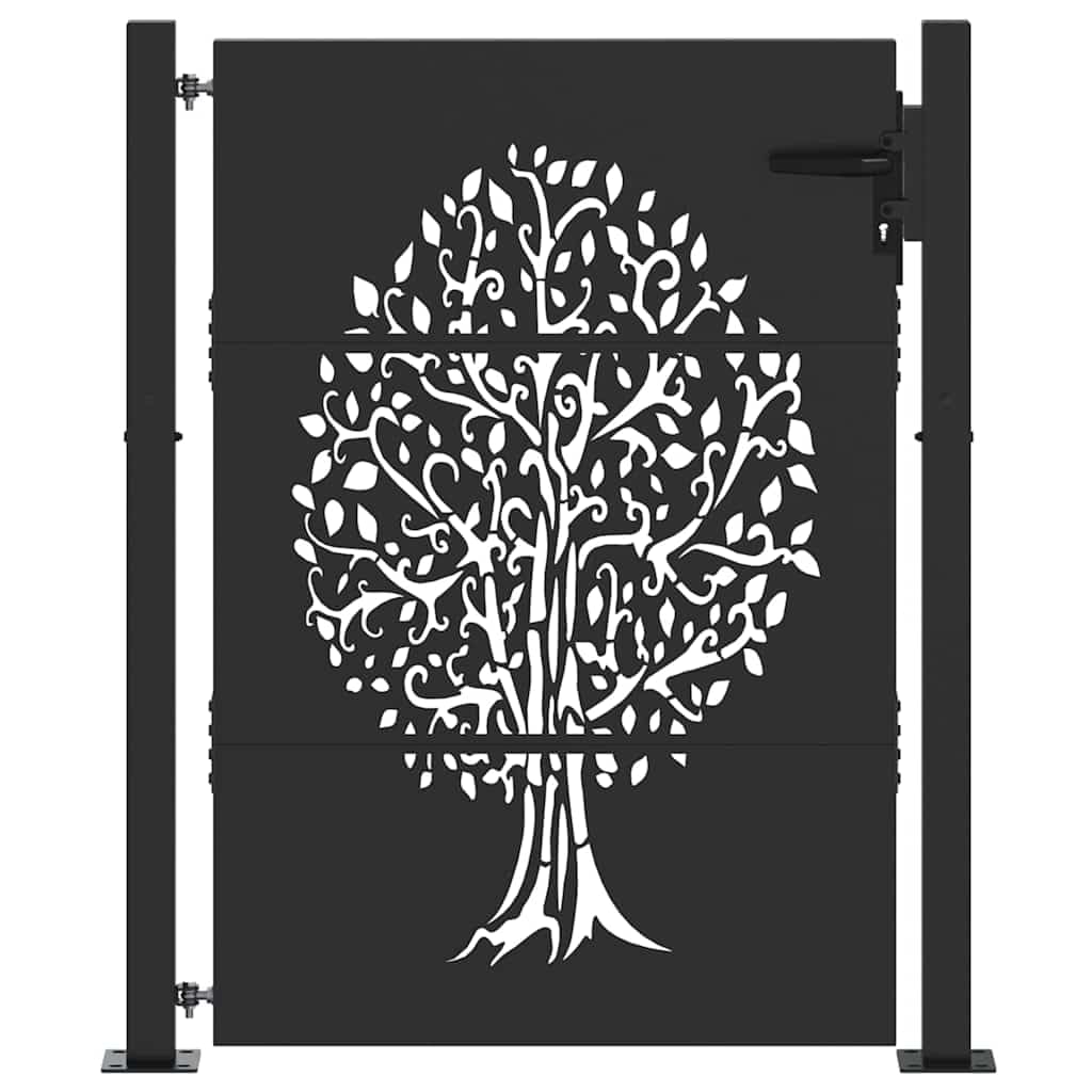 vidaXL Brama ogrodowa 110 x 155 cm Stal Malowana Proszkowo Zamykane