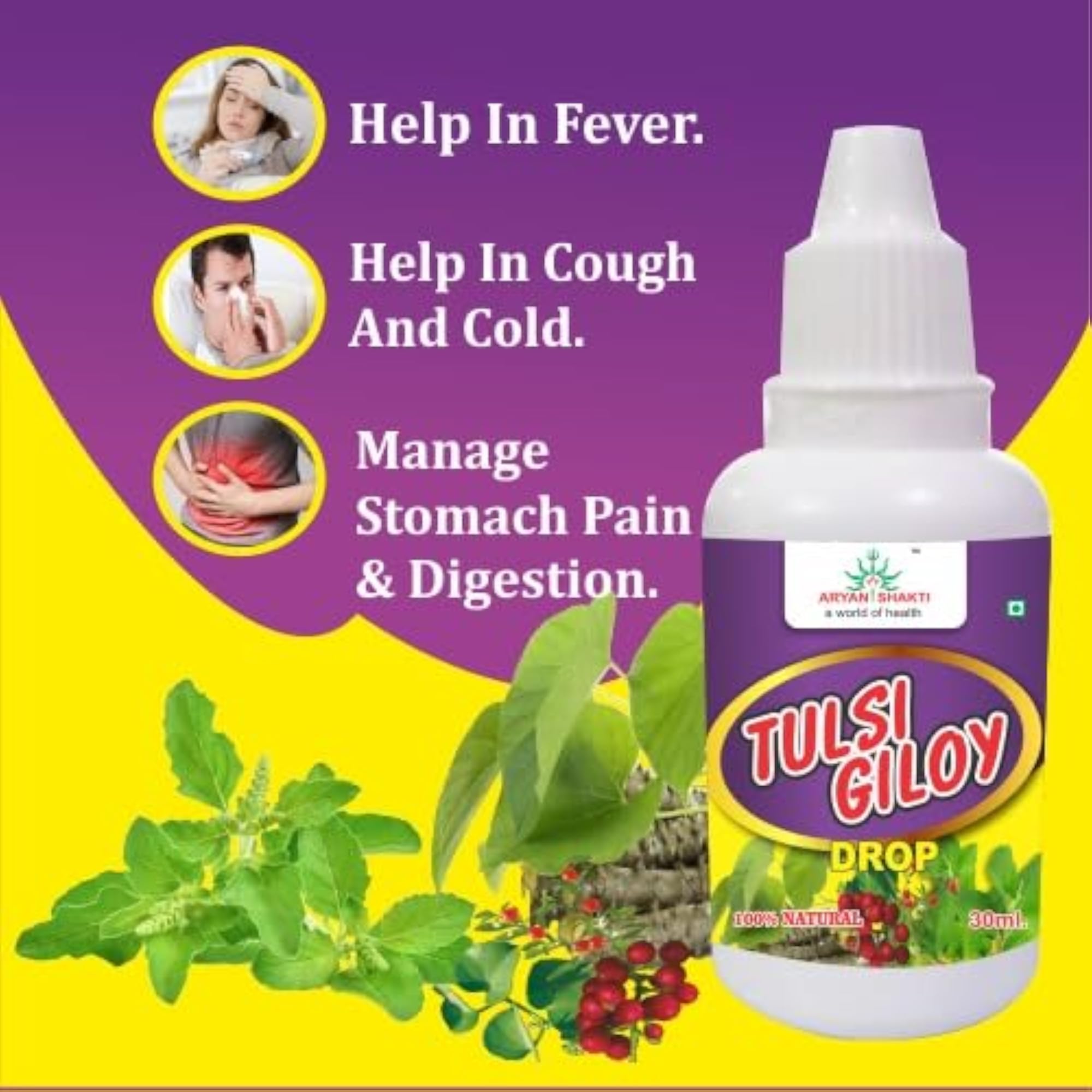 AryanShakti Natural Tulsi Giloy Drops for Immune Health