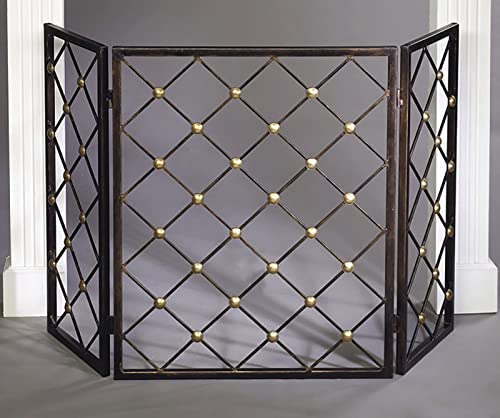 Cubierta protectora de chimenea de metal negra de 3 paneles para decoración 2